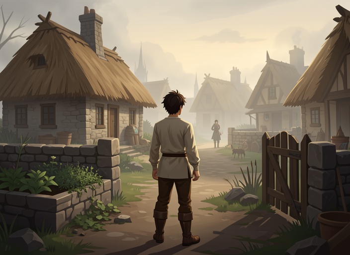 Mythx V2 — your character arriving in a living village