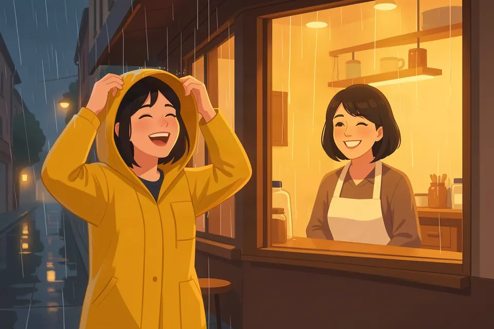 New in town. The café already knows. — an AI adventure game scene from the Willowbrook world of Mythx