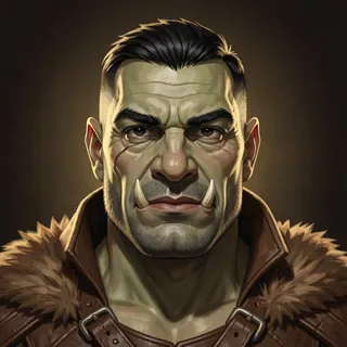 Dravik Thorne (half-orc), the Lantern's doorman, a retired sellsword — a character in The Hollow Lantern